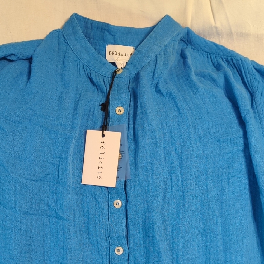 Félicité Blue Button-Up Dress